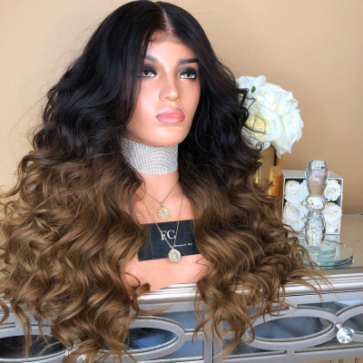 

〖Follure〗Sexy Natural Curly Lace Front Synthetic Wig Fashion Women Gradient Long Wigs