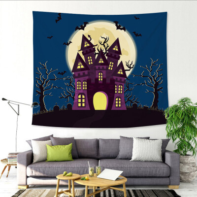 

Toponeto Sugar Skull Tapestry Halloween Trick Treat Horror Ghost Wall Hanging Home Decor