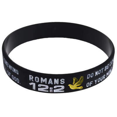 

1Pc Ephesians Romans Jeremiah Philippians Letter Silicone Bracelet Christian Religious Bracelets Bangles For Women Men