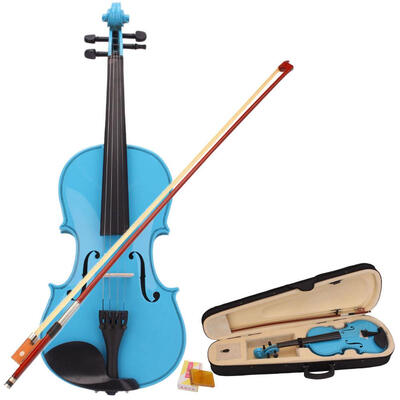 

Ktaxon 44 Sky Blue Acoustic Violin Fiddle with Hard Case Bow Rosin Full Size for beginning