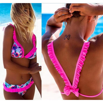

Women sexy Floral Bikini Set Push-up Padded Bandage Swimwear Swimsuit Beachwear