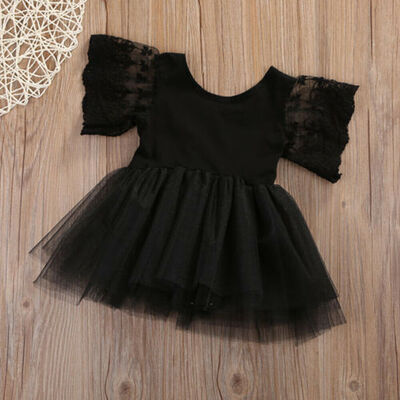 

Newborn Kids Baby Girls Pink Romper Party Lace Tutu Dress Clothes Outfits 0-3Y