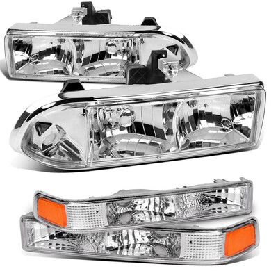 

FOR 98-04 CHEVY BLAZERS10 PAIR CHROME HOUSING AMBER CORNER HEADLIGHTLAMPS SET