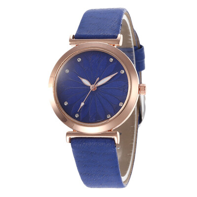 

Flower-shaped leather simple ladies fashion watch student creative pop watch