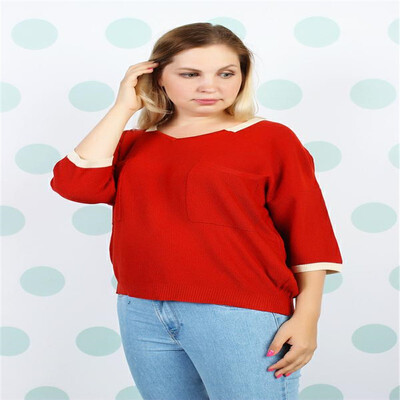 

Thin loose thread flat collar pocket short sleeve pullover T-shirt jacket