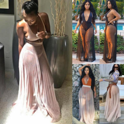 

Womens Swim Wear Bikini Cover Up Beach Long Wrap Skirt Sarong Pareo Maxi dress