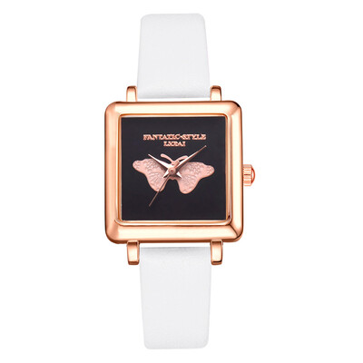 

LVPAI Watches Women Square Leather Strap Casual Quartz Watch Ladies Fashion Luxury Brand Butterfly Wristwatch Female Clock 533
