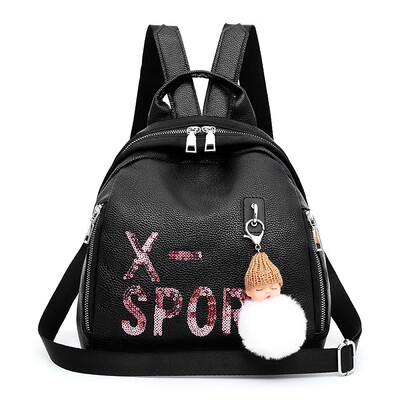 

Senior sense of womens handbags Western style small backpack backpack womens tide Joker casual shoulder bag PU