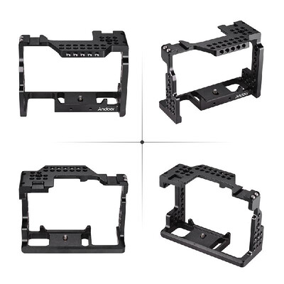 

Andoer Camera Cage Top Handle 15mm Rod Baseplate Kit Video Film Movie Making Stabilizer Aluminum Alloy with Cold Shoe Mount fo