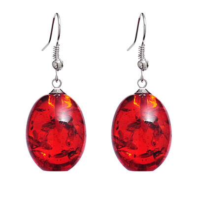 

Vintage Oval Shaped Faux Amber Dangle Hook Earrings Women Piercing Jewelry Gift