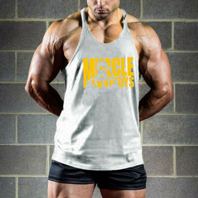 

Gym Mens Muscle Sleeveless Tank Top Tee Shirt Bodybuilding Sport Fitness Vest