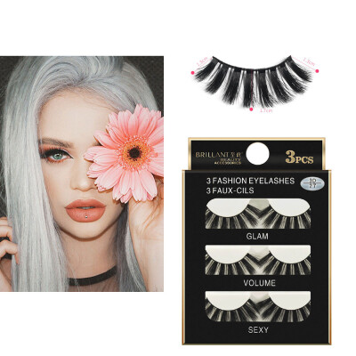 

〖Follure〗3 Pairs 3D Long False Eyelashes Makeup Natural Fake Thick Black Eye Lashes