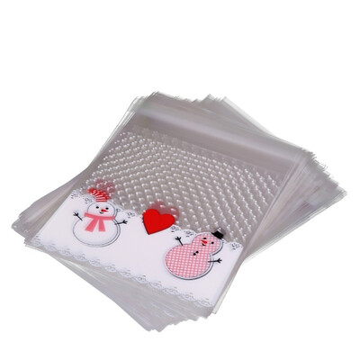 

Siaonvr 100PC Self Adhesive Plastic Seal Bag Cookies Candy Wrapping Bags Christmas Pouch