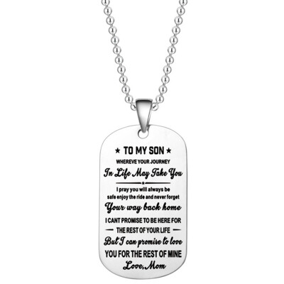 

Pendant Necklace Family Jewelry To My Son Daughter We Love You Love Dad Mom Necklace Military Army Cards