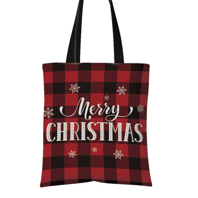

1Pc 4338Cm Christmas Handbag Christmas Tree Santa Claus Elk Candy Bag Canvas Shopping Bag Christmas Gift Bag