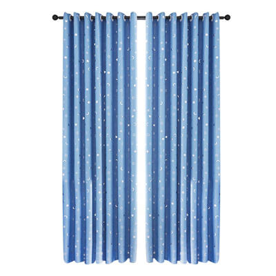 

Stars Moon Bronzing Pattern Shading Sliding Curtains Home Blackout Curtain