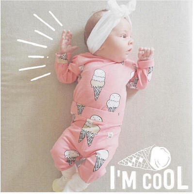 

2Pcs Newborn Baby Infant Cute Girls Outfits T-shirt Tops Pants Kids Clothes Set