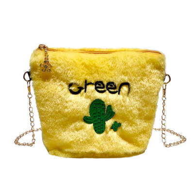 

Plush Cactus Women Shoulder Handbags Chain Messenger Crossbody Bags Purse