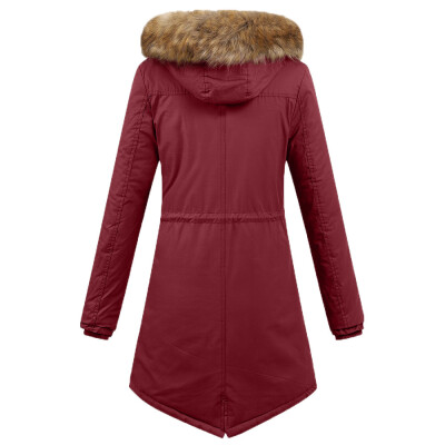 

Toponeto Women Winter Warm Thick Outerwear Hooded Coat Cotton-padded Jacket Plus Size