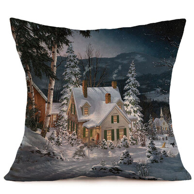 

〖Follure〗Merry Christmas Linen Pillow Cases Sofa Cushion Cover Home Decoration
