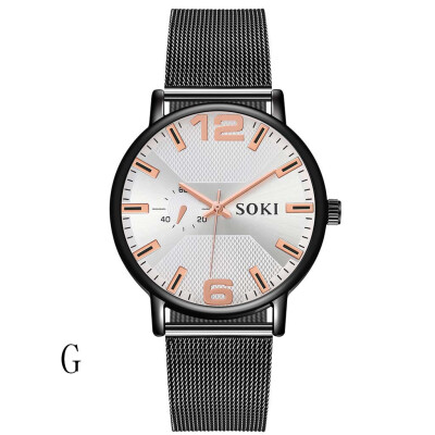 

Gobestart Mens Fashion Unobtrusive Business Simple Single-eye Personality Net Belt Watch