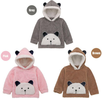 

Cute Infant Baby Boy Girls Winter Warm Hoodie Tops Fur Hooded Sweatshirt Clothes