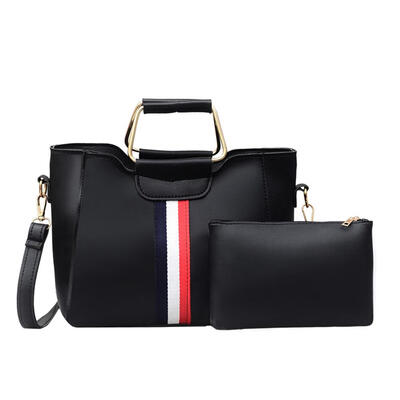 

2pcsset Hit Color Shoulder Handbags Women PU Leather Crossbody Bags Clutch