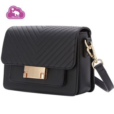 

AiWAS OIWAS Messenger bag handbags fashion personality shoulder bag Korean version of the sweet Messenger bag small square bag OCK1734 black