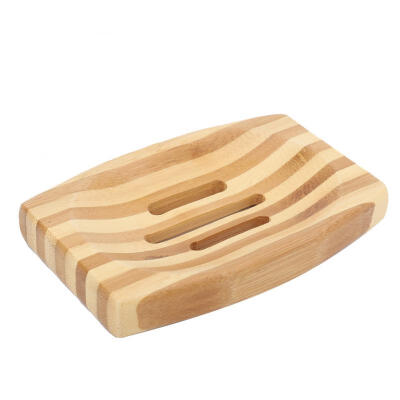 

Greensen Natural Bamboo Wood Bathroom Shower Soap Tray Dish Storage Holder Plate