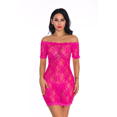 

Toponeto New Womens Plus Size Sexy Lingerie Chemise Lace Badydoll Off Shoulder Sleepwear