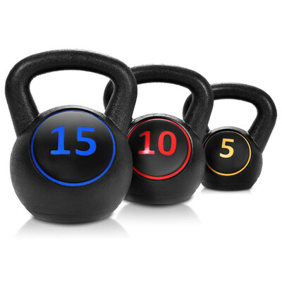 

3 pcs 5 10 15lbs Kettlebell Kettle Bell Weight Set