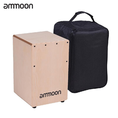 

ammoon Wooden Cajon Box Drum Hand Drum Percussion Instrument Birch Wood with Adjustable Strings Carrying Bag for Children Kids