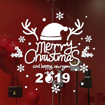 

Gobestart New Year Merry Christmas Wall Sticker Home Shop Windows Decals Decor