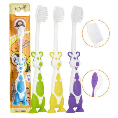 

Harding baby child toothbrush 3 stick baby sucker base can stand baby soft hair growth toothbrush suitable for 2-3-4-5-6 years old