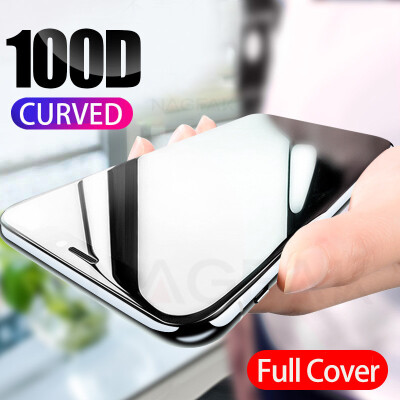 

100D Curved Edge Full Cover Protective Glass On The For iPhone 7 8 6 6S Plus Tempered Screen Protector iPhone X XR  Max Glass