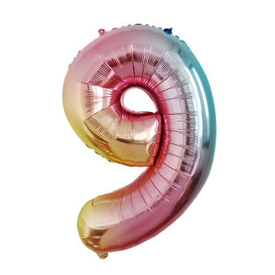 

Siaonvr 40 Inch Rainbow Gradient Number 0-9 Foil Digital Balloons For Birthday Party