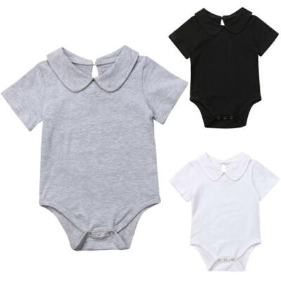 

UK Infant Kids Baby Girl Boy Romper Jumpsuit Bodysuit Outfit Solid Clothes 0-24M