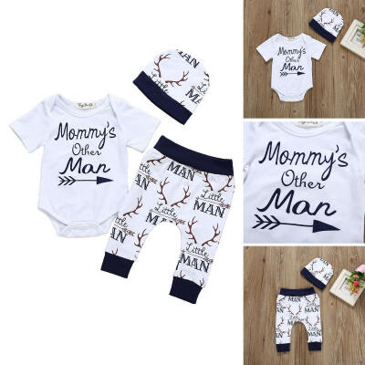 

Newborn Baby Boy Tops Romper Pants Summer Outfits Set Clothes Tracksuit