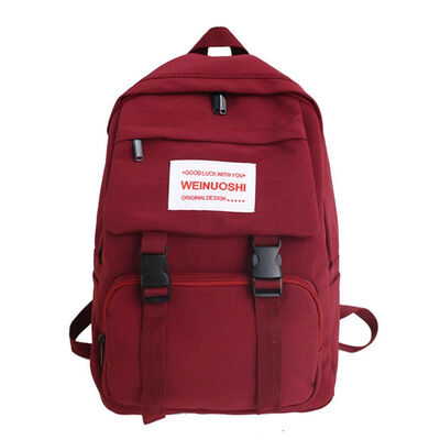 

Ins Schoolbag Junior High School High School High Capacity Fashion Student Female Korean Canvas Shoulder Bag
