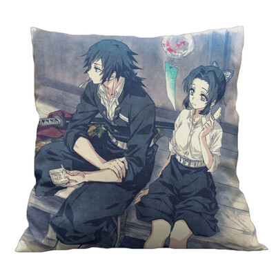 

Lavendei Demon Slayer Kimetsu no Yaiba Anime Throw Pillows Cartoon Throw Pillows Square Decorative Pillows