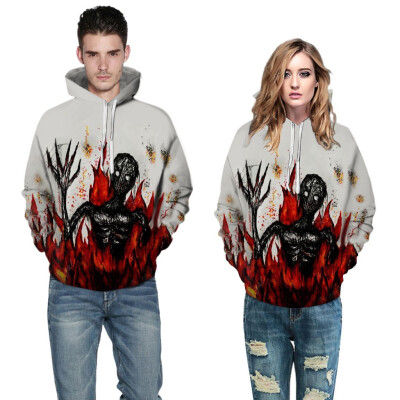 

Toponeto Men Women Mode 3D Print Long Sleeve Couples Hoodies Top Blouse Shirts