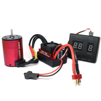 

Tailored S3650 3900KV Brushless Motor60A ESC Program Card Combo For 110 RC Car Truck