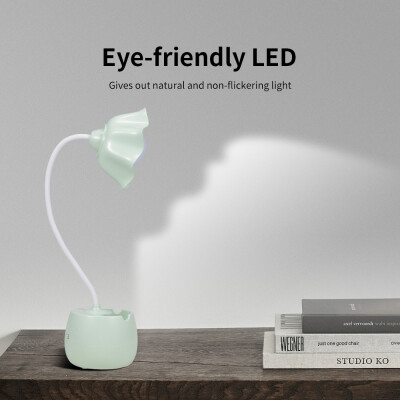 

LED Desk Lamp Eye-caring Booklight 3 Levels of Brightness Touch Control Office Lamp 360°Flexible With Phone Stand&Pen Containe