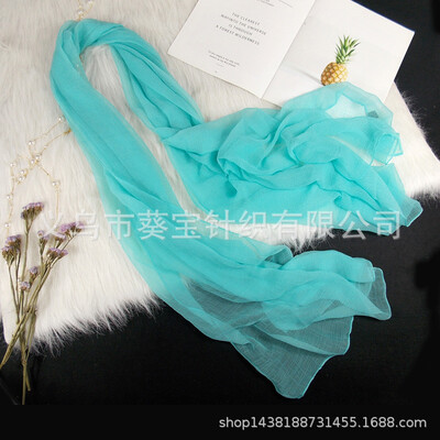 

Solid color crocodile wrinkle large size scarf female scarf summer sunscreen beach towel wild silk scarf pleated large scarf