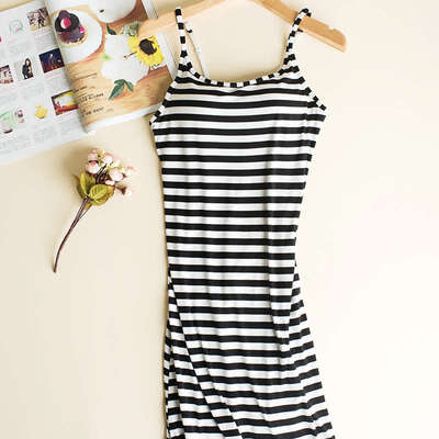 

Sexy Spaghetti strap Nightgown O neck camisole comfortable Home clothes casual nightdress with Chest Pad Sleepdress