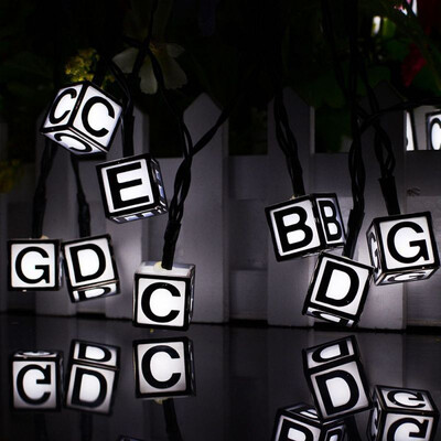

30 LED Solar Light Strings Letter Printed Christmas Waterproof Hanging String Garland Christmas Decoration Outdoor Light