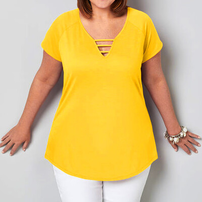 

Roseonmyhand Womens Fashion Casual Loose Solid Half Sleeve Summer Shirts Tops