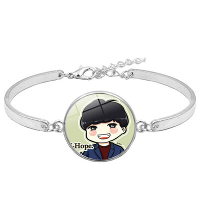

KPOP BTS Bangtan Boys Retro Alloy Bracelet Creative Cartoon Time Gemstone Bracelet ARMY Hot Gift for Fans