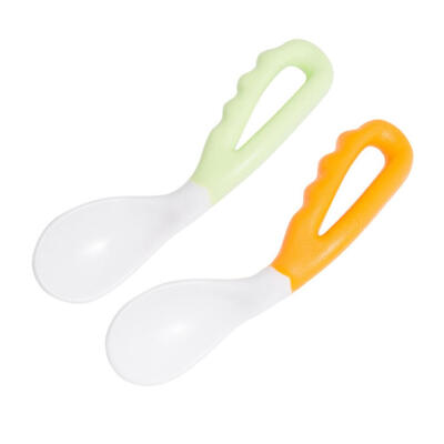 

2pcs Baby Pacifier Feeding Spoon Curved Spoons Infant Training Scoop