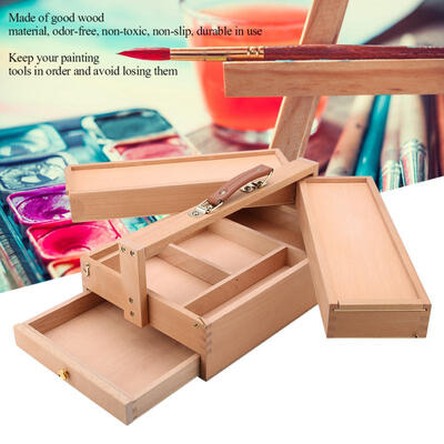 

Greensen Multi-functional Wooden Artist Easel Foldable Drawing Painting Portable Storage Box